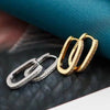 Silver Color Micro-inlaid Zircon U-Shape Hoop Earrings for Women Simple Square Earring Temperament Ear Jewelry Accessories - Image 1