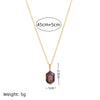 Stainless steel stone necklace, women's style, gold-plated, color preserving - Image 5