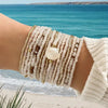 17/10PCS/Set Elastic Pink Color Rice Bead Bracelets for Women Handmade Beads Chain Bangle Bohemian Stackable Jewelry - Image 1