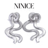 NiNice 316L Stainless Steel Snake Chain Knot Tassel Long Hanging Drop Earrings Stylish Unique Design Charm Jewelry - Image 1