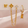 3PCS Stainless Steel 12 Constellation Birthstone Earrings Set for Woman Cartilage Piercing Earrings Jewelry - Image 20