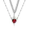 2PC Gothic Punk Sword Heart Creative Two Tone Couple Necklace Ladies Sparkling Heart Dagger Pendant Jewelry Gift - Image 11