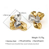 Two Tone Flower Stud Earrings For Women's Stainless Steel Gold Plated Dating - Image 2