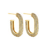 Cubic Zirconia Huggie Hoop Earrings in Gold-Tone Stainless Steel - Image 9