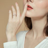 V Shape Ring Zirconia Eternity Bands Copper Stackable Engagement Rings for Women Anniversary Gifts - Image 7