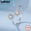 Silver Snowflake Jewelry Necklace Earrings Ring For Women, Sparkling Cubic Zirconia 3-Piece Gift Set for Women Xmas - Image 5