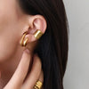 2Pcs Retro Women Piercless Ear Clip Earring Classic Wide C Shape Earcuff Earrings Girl Daily Wear Jewelry Gifts - Image 2