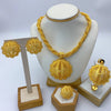 Ethiopian Gold Color Twisted Necklace And Earrings Jewelry Sets For Women Dubai Indian Bridal Set Wedding - Image 1