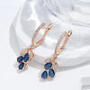 Red Pomegranate Flower Long Drop Earrings For Women Rose Gold Color Elegant Zircon Jewelry Accessories - Image 8