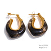 Multicolor Resin Hoop Earrings with Round and Square Shapes - Image 9