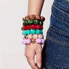 Acrylic Square Beads Elastic Bracelets for Women Boho Irregular Stone Shape Beaded Handmade Bracelet Bangle Retro Jewelry Gifts - Image 4