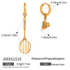 Ball Pendant Earrings Stainless Steel Gold Plated Jewelry Gift Ring Hoop Earrings For Women - Image 32