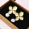 Flower Hanging Earrings White Enamel Floral Acrylic Petals Crystal Imitation Pearl Dangle Earrings for Women - Image 10