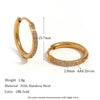Clear Stone Pave Huggie Hoop Earrings in Stainless Steel - Image 12