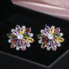 Cubic Zirconia Christmas Snowflake Stud Earrings for Women Shiny Crystal Flowers Earring Christmas Year Gifts - Image 3