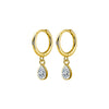 Silver Sweet Water Drop Zircon Huggies Pendant Earrings for Women Wedding Party Hoop Charm Jewelry - Image 7