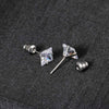 2 Stylish Stainless Steel 4 Claw Square Cubic Zirconia Stud Earrings For Men And Women 4/5/6/7mm Zircon Stud Earrings - Image 4
