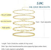 Gold Bracelets Set for Women, Gold Plated Dainty Gold Link Chain Bracelets Stackable Gold Cuff Bracelets Jewelry Gifts - Image 5