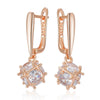 Unique Square Drop Earrings for Women Rose Gold Color Shiny Zircon Accessories Ethnic Jewelry - Image 6