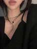 Retro Double Layer Clavicle Chain Necklace For Women Dark Style Black Acrylic Crystal Gemstone Choker Elegant Party Jewelry - Image 7