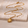 Stainless Steel Geometric Necklace For Women Sun Sunflower Pendant Clavicle Chain Aesthetic Jewelry Accessories - Image 5