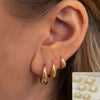 3Pairs Set Stainless Steel Crystal Oval Huggie Hoop Earrings for Women Gold Plated Dangle Hoop Earring Punk Jewelry - Image 7
