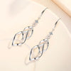 Silver Women's Jewelry Crystal Zircon Hollow Exaggerated Long Tassel Hook Earrings - Image 2