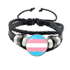 Lgbt Black Weave Leather Bracelet Bi Pride Glass Cabochon Gay Pride Rainbow Flag Photo Bangle Jewelry For Women Men Lovers Gift - Image 20