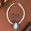 Jewelry Set Water Drop Resin Gems Aluminum Wire Handmade Braided Necklace Earrings Women's Party Accessories - Image 7