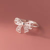 Silver Bow Open Rings For Women Engagement Jewelry Accessories Jewellery - Image 2