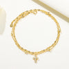 Silver Shining Double-layer Cross Ankle Chain Women Lady Ankle Bracelet Prom Foot Party Jewelry Gifts - Image 2