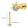 Titanium Starburst Half with CZ Cartilage Earring Piercing 16G Star Helix Tragus Labret Stud Body Jewelry - Image 16