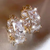 Golden Plated Cubic Zirconia Drop Hoop Earrings for Women Huggies Party Jewelry Gifts - Image 8