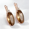30 10mm Brown Stone Drop Earrings For Women Rose Gold Color Big Zircon Jewelry Accessories - Image 2