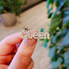 Cute Rhinestone Queen Brooches For Women Kids Crown Letters CZ Crystal Party Label Pins Buckle Jewelry Gifts - Image 2