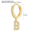 A-Z Letters Initial Pendant Earrings Hoop Earrings Men Golden Color Jewelry Earring Alphabet Name Earrings Women 1pcs - Image 2
