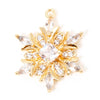 1 Piece Brass Christmas Charms Snowflake Clear Cubic Zirconia Multicolor Rhinestone Pendants For Necklace Making 20.5mm x 16mm - Image 9