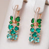 Pink And Red Gradient Stone Earrings For Women Rose Gold Color 28 10mm Zircon Jewelry Accessories - Image 9