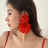 4 Colors Exaggerated Big Fluffy Fabric Flower Petal Drop Earrings for Women Elegant Earring Wed Bridal Accessories - Image 8