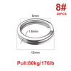 Noeby Stainless Steel Split Rings Heavy Duty Fishing Double Ring for Jigging GT Game High Strength Pull 130kg Sea Fishing Tackle - Image 13
