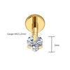 Titanium 16G Heart CZ Threaded Labret 3mm/4mm/5mm CZ Cartilage Tragus Helix Nose Stud Piercing Jewelry - Image 8