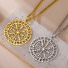 Vegvisir Pendant Necklace Nordic Runes Compass Necklace Protection Amulet Stainless Steel Jewelry - Image 2