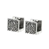 Vintage Ethnic Thai Silver Square Hoop Huggie Earrings for Women Men Chic Pattern Square Earring Hip Hop Rock Rap Cool Jewelry - Image 5