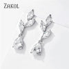 Vintage Flower Shape Zircon Water Drop Crystal Pendant Dangle Women's Earrings Bridal Wedding Jewelry - Image 9