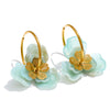 Exclusive Design Resin Flower Hoop Earrings for Women Stainless Steel Charming Jewelry Green Pink Purple White Brown Color - Image 7
