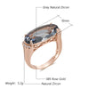 Grey Big Oval Wedding Rings For Women Rose Gold Color With Zircon Daily Jewelry - Image 2