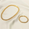 HECHENG,Oval Sparkling CZ Charm Bracelets Necklace for Women Gold Plated Tennis Cubic Zircon Bohemia Beach Jewelry Set - Image 1