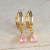 Colorful Zircon Water Drop Hoop Earring for Women Simple Geometry Stainless Steel Huggie Earring Piercing Jewelry - Image 14