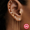 Silver Shiny Star/Heart Zircon Heart Shaped Flat Back Piercing Earring for Women Internal Thread Party Gifts - Image 3