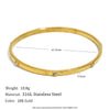 Stainless Steel Hammered Texture Small Round Rhinestone Closed Bracelet Gold Plated For Women's Gift - Image 7
